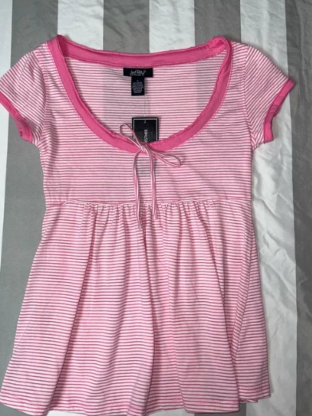 Just Polly New York Striped Babydoll Top